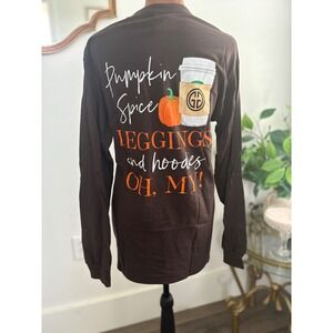 Girlie Girl Originals Pumpkin Spice Leggings Hoodies Long Sleeve T Shirt Sm NWOT